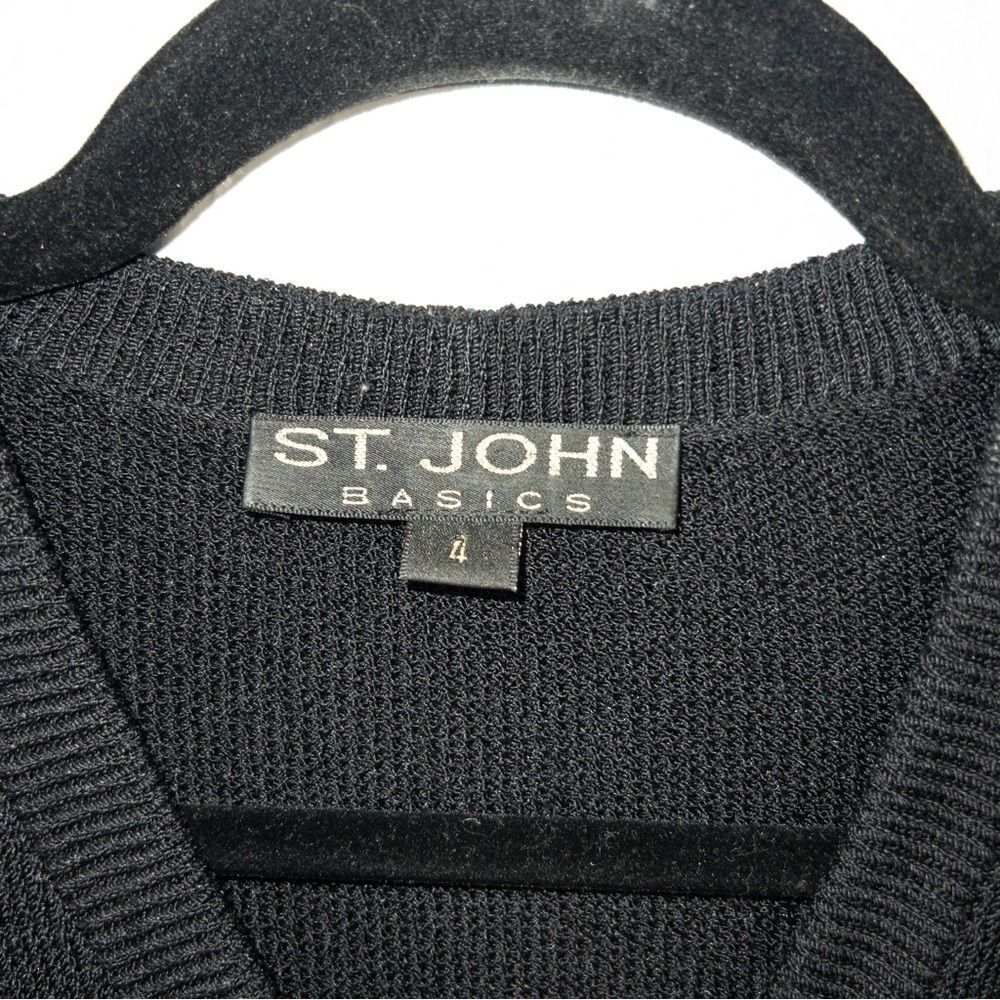 St. John Basic Black Button Front Wool Blend Ruff… - image 4